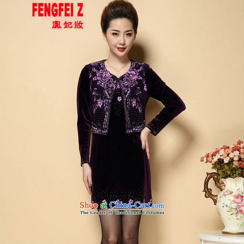 Feng Fei, Colombia15 2015 Autumn new wedding wedding her mother-in-law in both the mother wedding dresses emulation, older velvet #622 wine red XXXL, FUNG PRINCESS (FENGFEIZ cosmetics) , , , shopping on the Internet