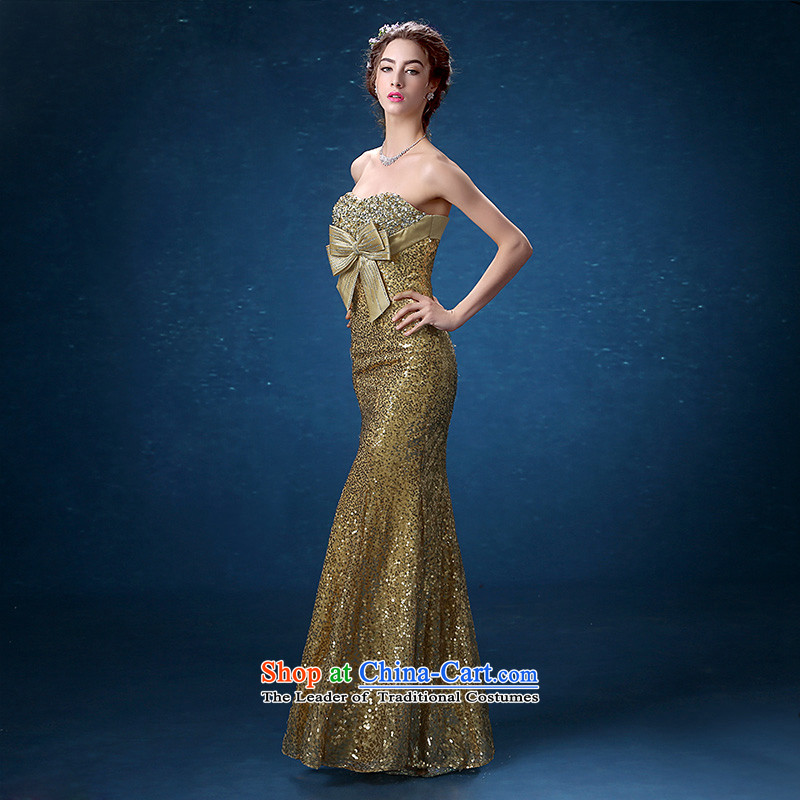 According to Lin Sha evening dresses long summer 2015 New Sau San video thin banquet moderator dress on chip bride toasting champagne Ms. services according to Lin Sha , , , M shopping on the Internet