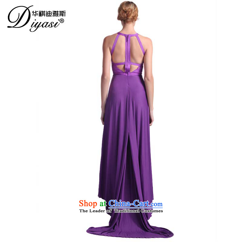 Hua Qi Avandia, sexy straps, evening dress noble annual purple temperament long skirt dresses purple XXS, Wah Kee Avandia, , , , shopping on the Internet