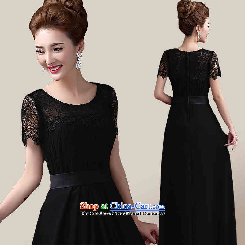      New stylish HUNNZ Spring/Summer 2015 Long pure colors black package cuff bridal dresses bows services evening dresses black L,HUNNZ,,, shopping on the Internet