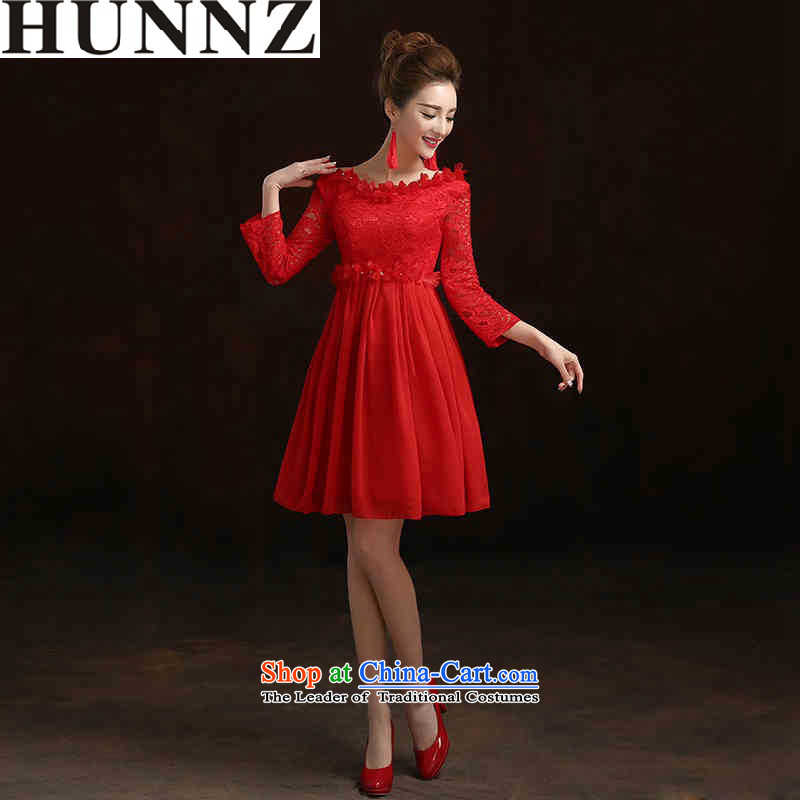      Korean Red HUNNZ trendy straps 2015 new spring and summer large graphics thin bride dress dress Sau San red short_ XXXL