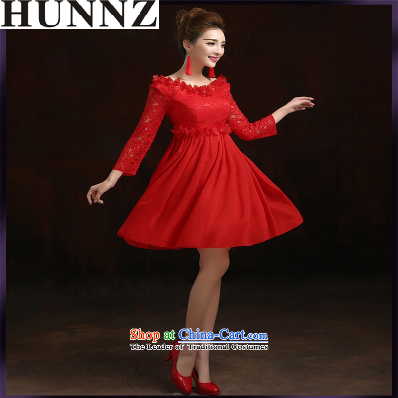      Korean Red HUNNZ trendy straps 2015 new spring and summer large graphics thin bride dress dress Sau San red short) XXXL,HUNNZ,,, shopping on the Internet