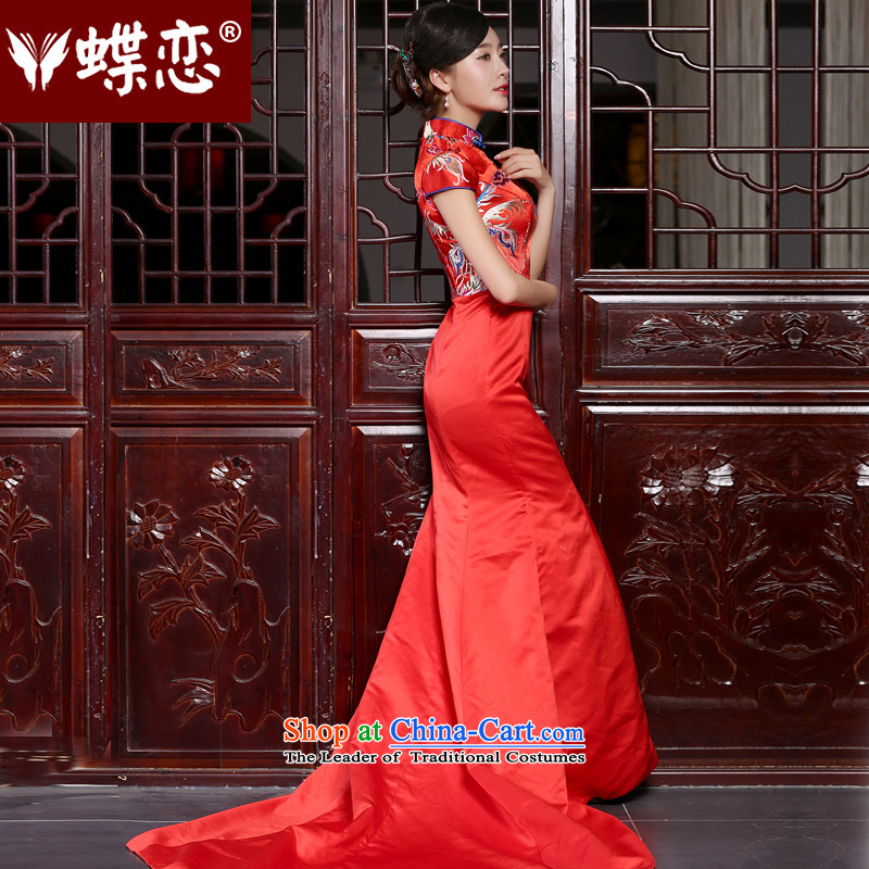 The Butterfly Lovers the summer and autumn of 2015 the new bride bows to Sau San crowsfoot long tail red wedding dress red - pre-sale 5 days XL, Butterfly Lovers , , , shopping on the Internet