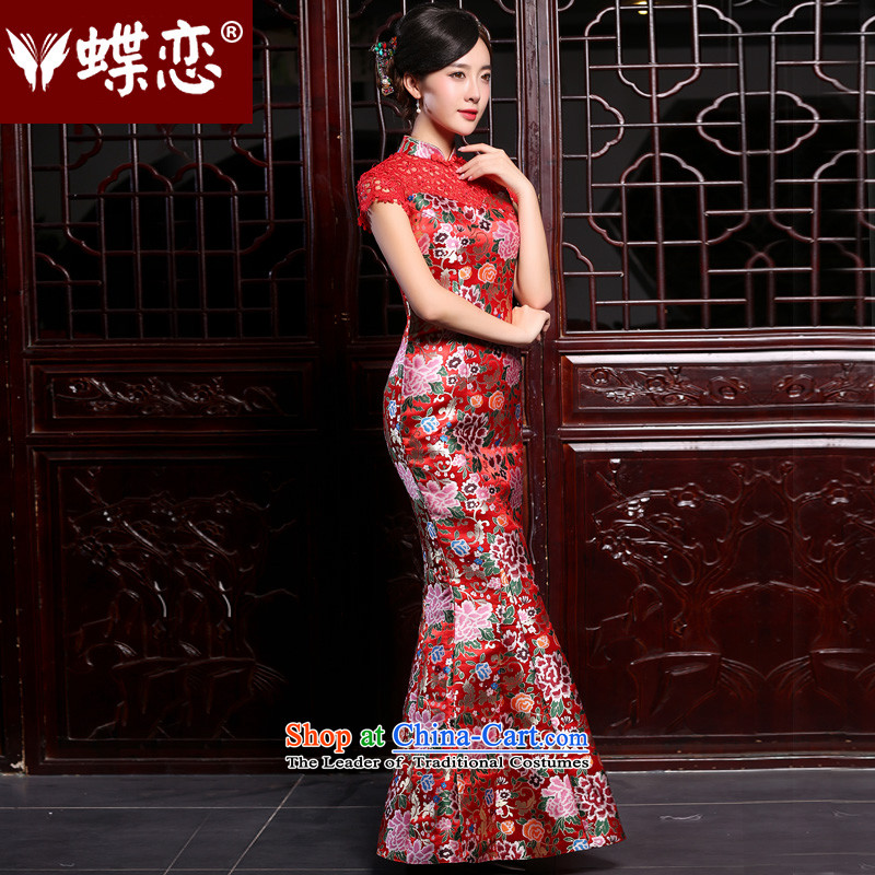 The Butterfly Lovers the summer and autumn of 2015, replacing the new Marriage bows service long retro crowsfoot cheongsam dress red Sau San improvement - pre-sale 5 days , L, Butterfly Lovers , , , shopping on the Internet