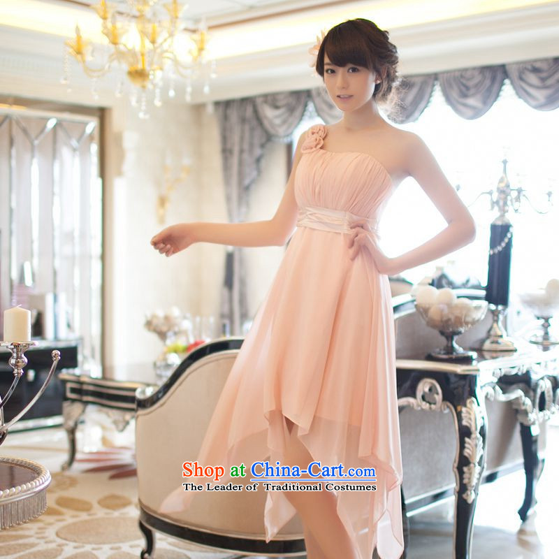 2015 new stylish HUNNZ Korean style large Sau San minimalist bride evening dresses banquet service bridesmaid service bows Yuk-pink?XL