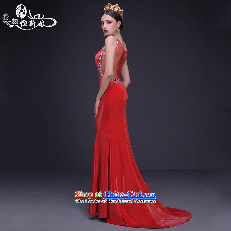 Noritsune bride new red marriage Services Mr Ronald Sau San crowsfoot bows dress bride banquet evening dress large new pre-sale fine custom red S noritsune bride shopping on the Internet has been pressed.