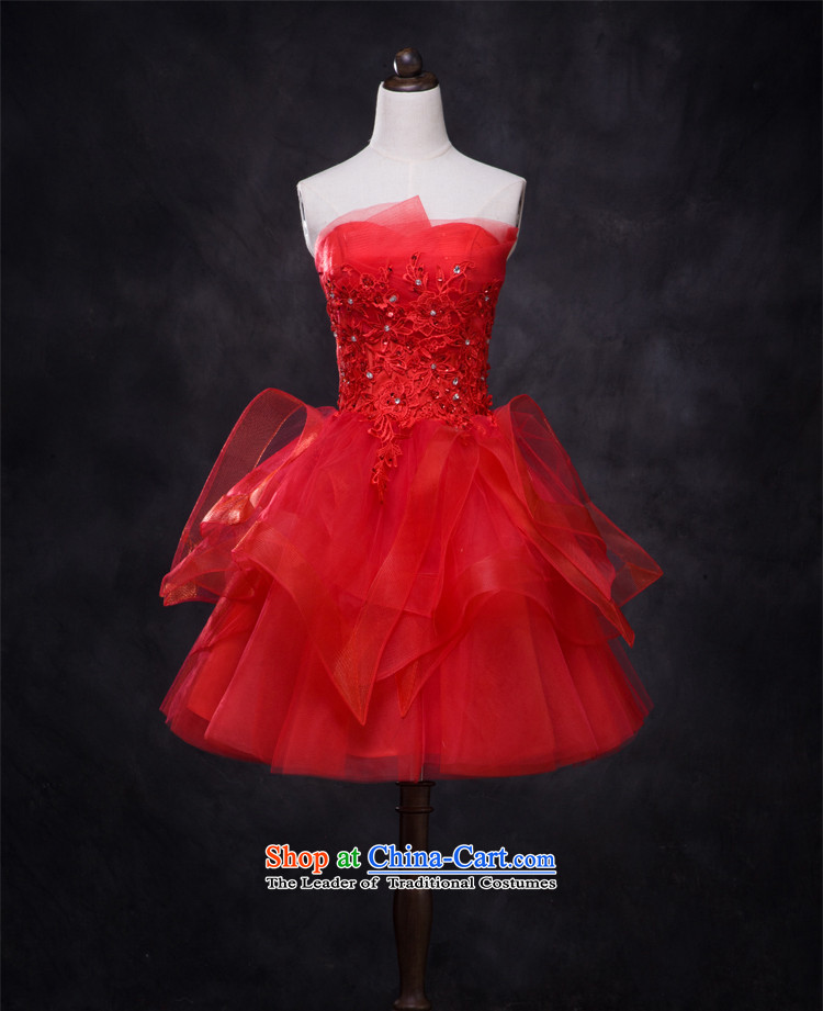 2015 new bows and short of chest services in summer and autumn bride wedding dress bridesmaid service banquet dinner dress on female drill billowy flounces bon bon skirt red L picture, prices, brand platters! The elections are supplied in the national character of distribution, so action, buy now enjoy more preferential! As soon as possible.