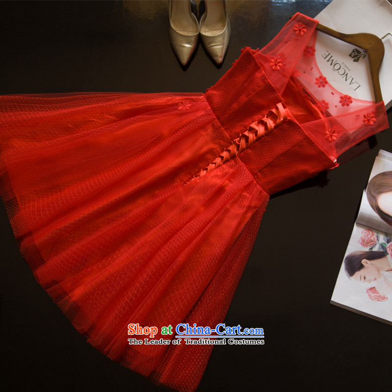 The bride wedding dress bows Service, Mr Ronald back to door service 2015 new wedding dress, the betrothal red stylish evening red XXL,OCO,,, shopping on the Internet
