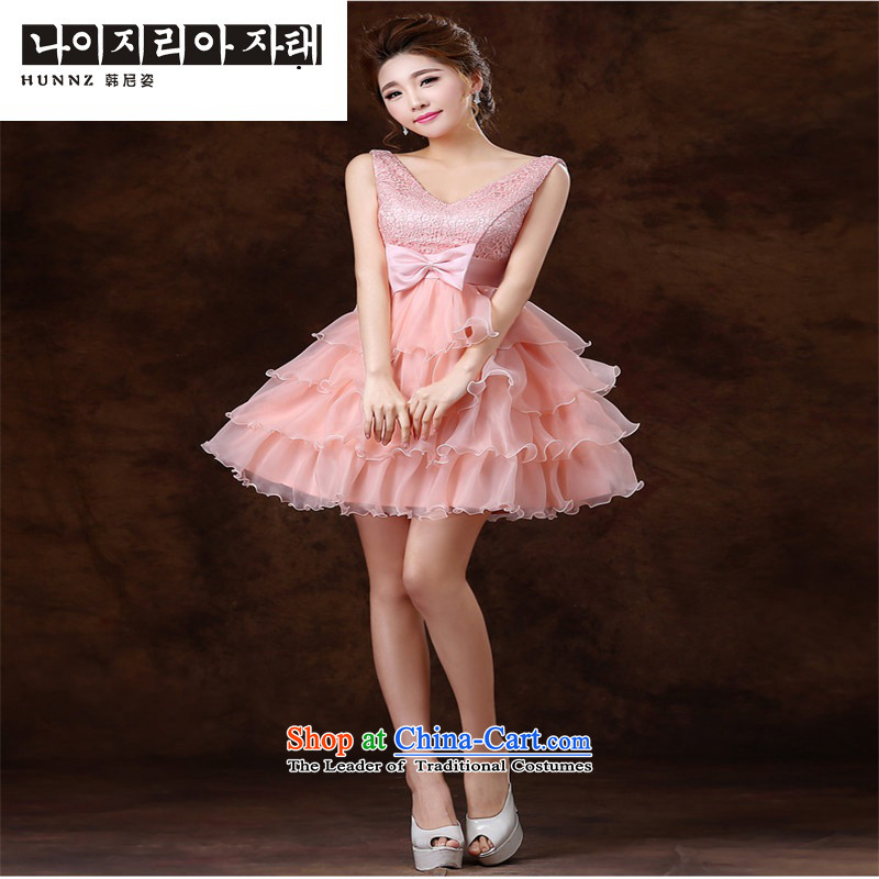 Name of bon bon hannizi skirt straps 2015 new stylish Korean bridal dresses V-Neck sweet evening dresses Yuk-pink , L, Korea, Gigi Lai (hannizi) , , , shopping on the Internet