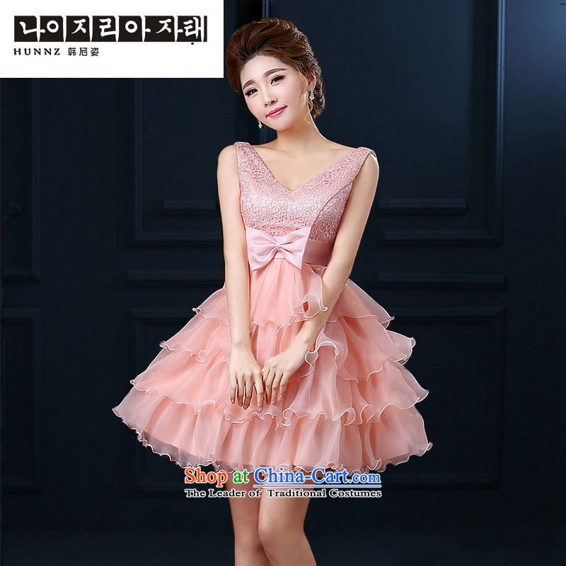Name of bon bon hannizi skirt straps 2015 new stylish Korean bridal dresses V-Neck sweet evening dresses Yuk-pink , L, Korea, Gigi Lai (hannizi) , , , shopping on the Internet