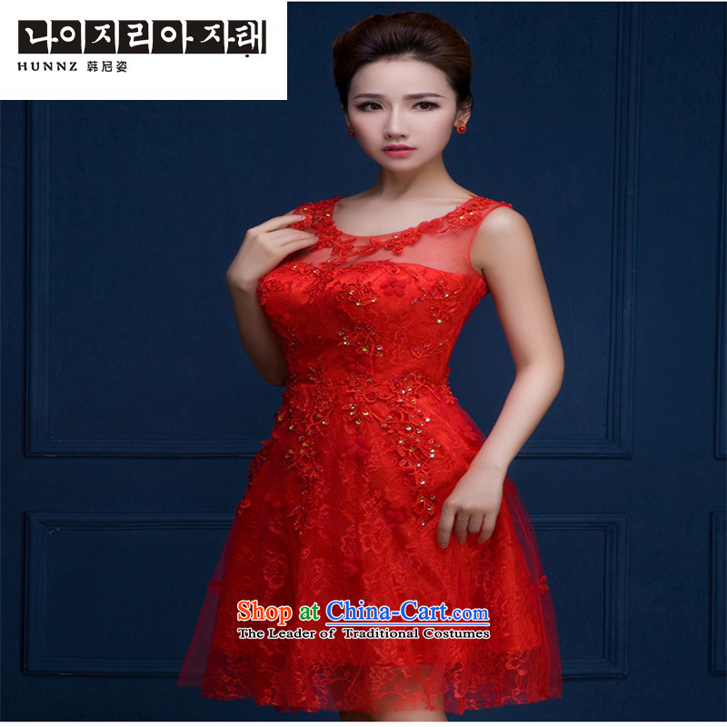 The name of the Korean-style red 2015 hannizi stylish new Sau San short, banquet evening dresses bride services red , L, Korea bows, Gigi Lai (hannizi) , , , shopping on the Internet