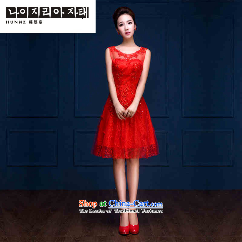 The name of the Korean-style red 2015 hannizi stylish new Sau San short, banquet evening dresses bride services red , L, Korea bows, Gigi Lai (hannizi) , , , shopping on the Internet