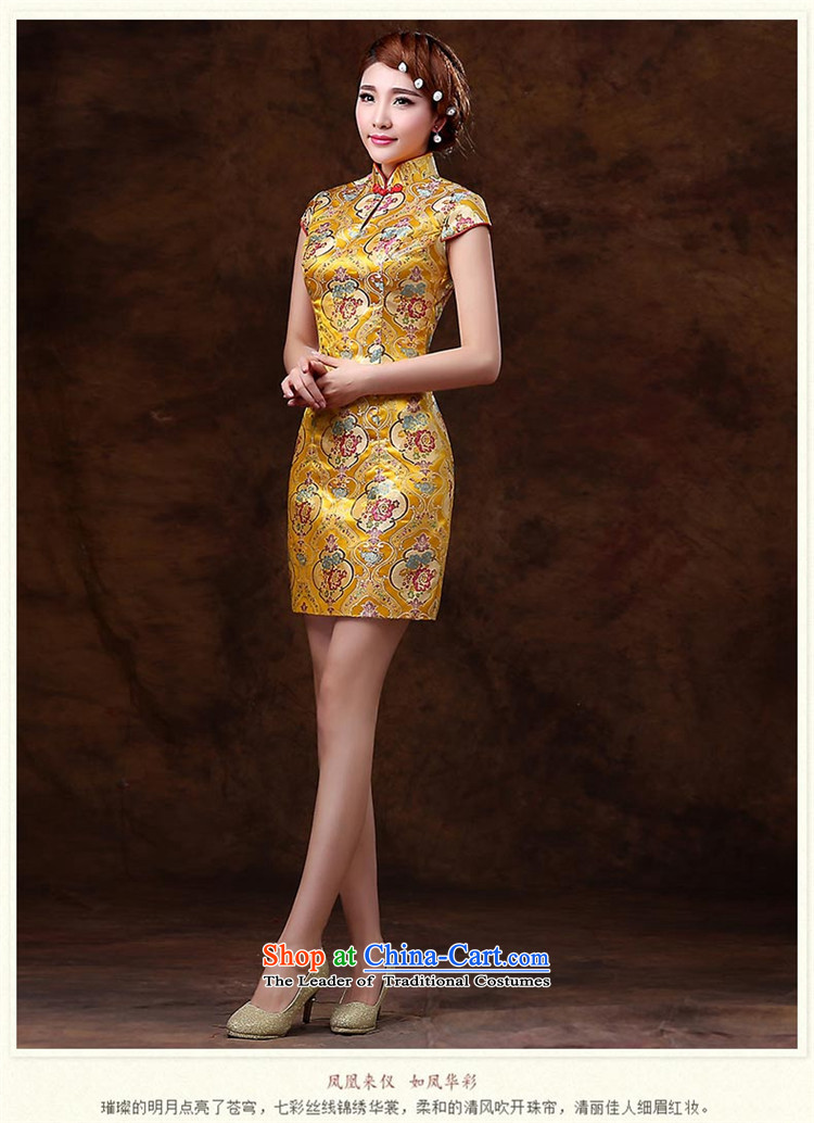 Name of new stylish 2015 hannizi spring and summer retro minimalist larger bride dresses Sau San bows services bridesmaid Yellow XL Photo, prices, brand platters! The elections are supplied in the national character of distribution, so action, buy now enjoy more preferential! As soon as possible.