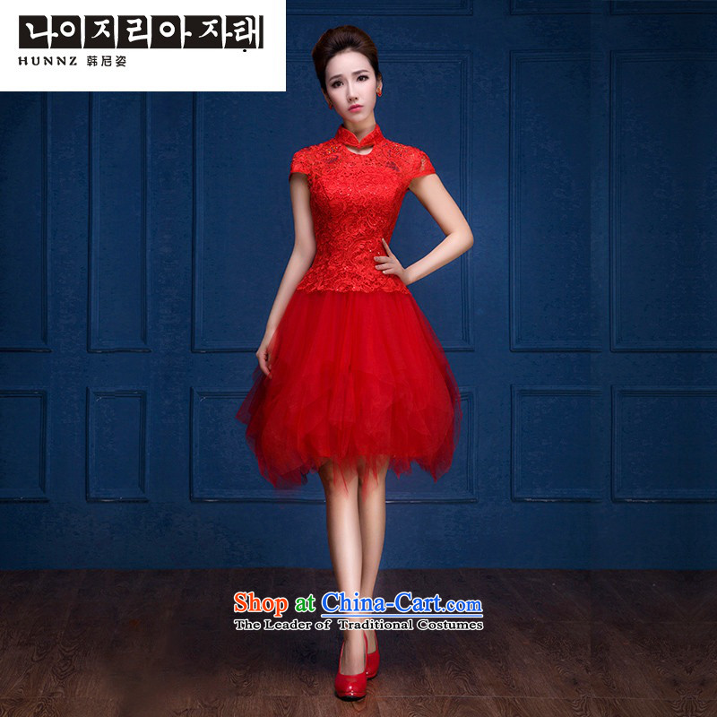 Name of the new trendy hannizi 2015 spring/summer gown bride retro short, banquet evening dresses bows services , Korea Red XXL, Gigi Lai (hannizi) , , , shopping on the Internet