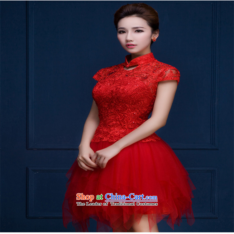 Name of the new trendy hannizi 2015 spring/summer gown bride retro short, banquet evening dresses bows services , Korea Red XXL, Gigi Lai (hannizi) , , , shopping on the Internet