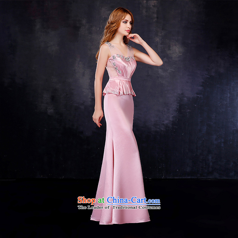Summer 2015 new sexy shoulder larger graphics and slender, marriages evening dresses crowsfoot bows services Pink Sau San L suzhou embroidery brides, shipment has been pressed shopping on the Internet