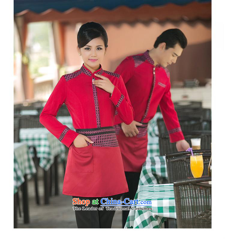 The Black Butterfly hotel dining cafe waiters working dress long-sleeved clothing Fall/Winter Collections (T-shirt + Female red aprons XXXL pictures), prices, brand platters! The elections are supplied in the national character of distribution, so action, buy now enjoy more preferential! As soon as possible.