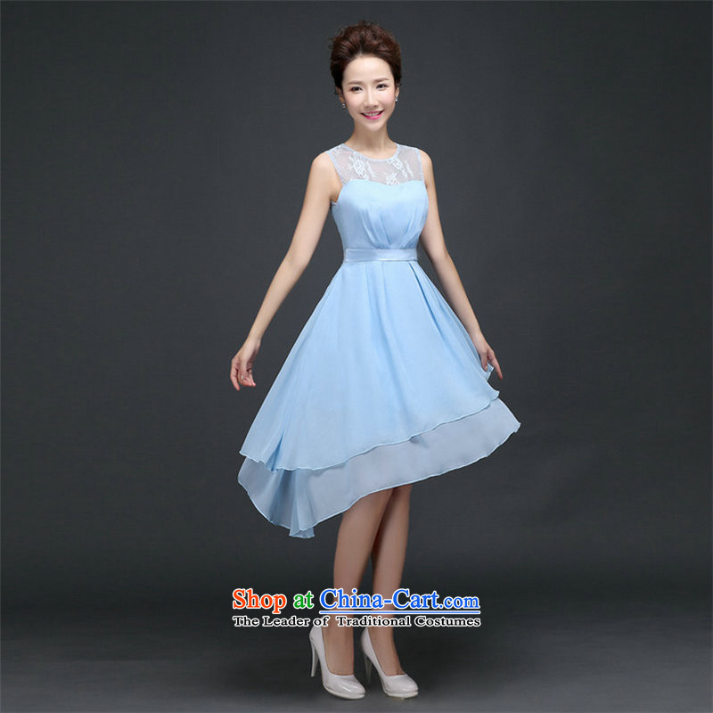 There is also optimized 8D sister bridesmaid wedding services evening dress suit small dresses lace stitching graphics thin bevelled edge evening dresses cx6918 blue color 9M, yet optimized shopping on the Internet has been pressed.