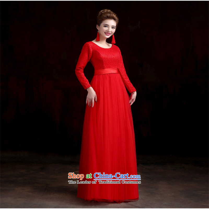 The name of the Korean-style integrated hannizi with a Shoulder Solid Color 2015 Field spring and summer new bride dress banquet evening dresses red long L, Korea, Gigi Lai (hannizi) , , , shopping on the Internet