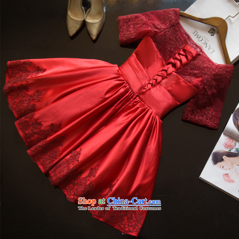 The TOCO new wine red marriages bows services of the word of the Dress Short shoulder evening dresses dresses 2015 summer back door onto wine red S,oco,,, shopping on the Internet