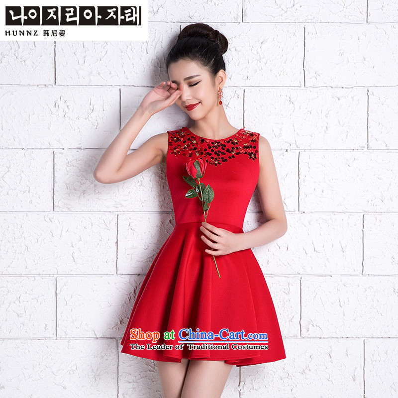 Name of the new 2015 hannizi spring and summer Korean bridal dresses stylish bows service word) Red Red M Won shoulder, Gigi Lai (hannizi) , , , shopping on the Internet