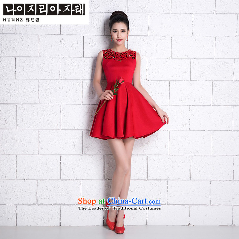 Name of the new 2015 hannizi spring and summer Korean bridal dresses stylish bows service word) Red Red M Won shoulder, Gigi Lai (hannizi) , , , shopping on the Internet