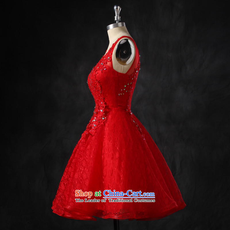 2015 new small dress short skirt evening dress) Bride services under the auspices of dress bows drill birthday dress bon bon skirt red XXL,OCO,,, shopping on the Internet
