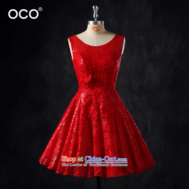2015 new marriages bows services summer is shorter, banquet evening dresses on chip birthday small short skirt lace red dress red S,oco,,, shopping on the Internet