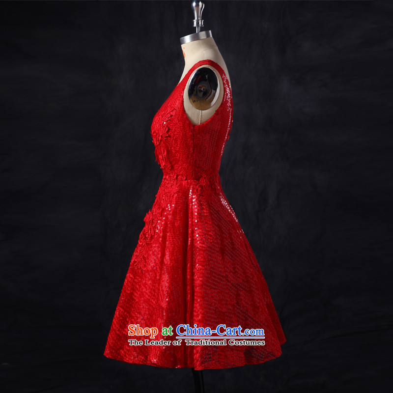 2015 new marriages bows services summer is shorter, banquet evening dresses on chip birthday small short skirt lace red dress red S,oco,,, shopping on the Internet