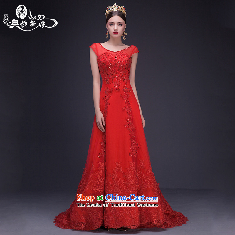 Noritsune bridal dresses 2015 new dresses summer red tail shoulders evening dresses large service toasting champagne married new pre-sale fine custom red L