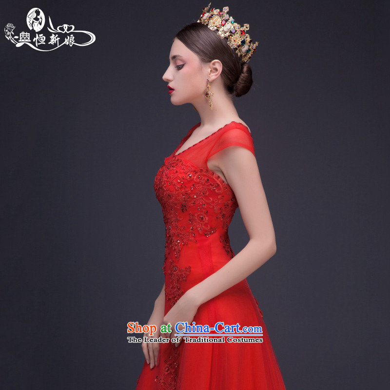 Noritsune bridal dresses 2015 new dresses summer red tail shoulders evening dresses large service toasting champagne married new pre-sale fine custom red , L, noritsune bride shopping on the Internet has been pressed.