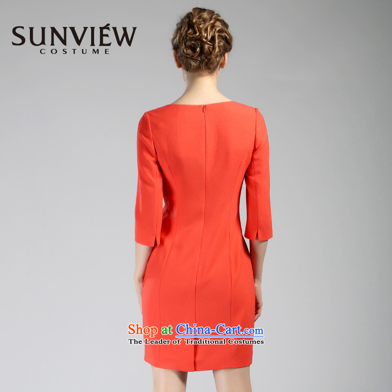 Yet some brands SUNVIEW/ female counters with the new beauty autumn in the stylish cuff Sau San festive dresses SE0IL033 01 red 40/165/M,SUNVIEW watermelon COSTUEM,,, shopping on the Internet