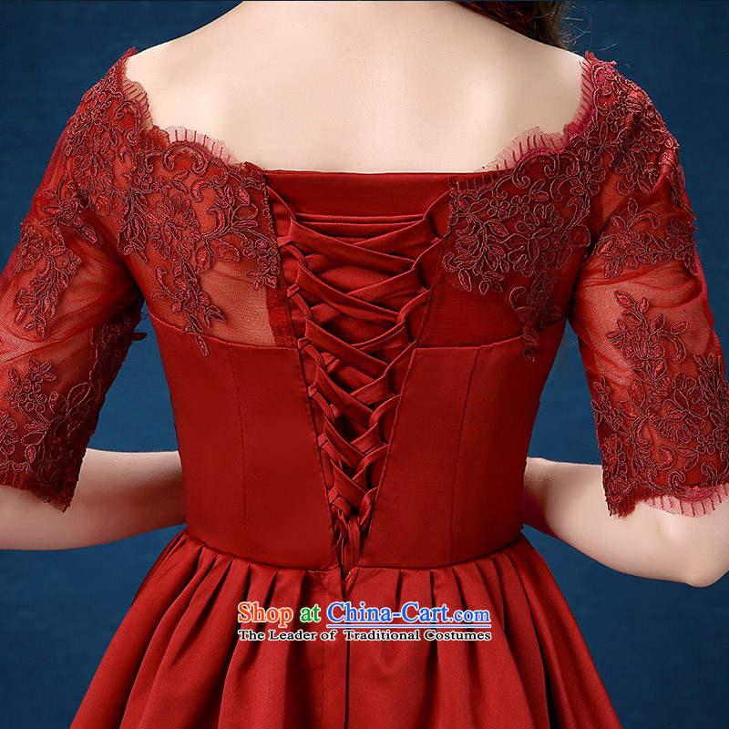 The bride bows service stylish Sau San wine red will the new 2015 Summer Wedding dress , in accordance with banquet Lin Sha , , , shopping on the Internet