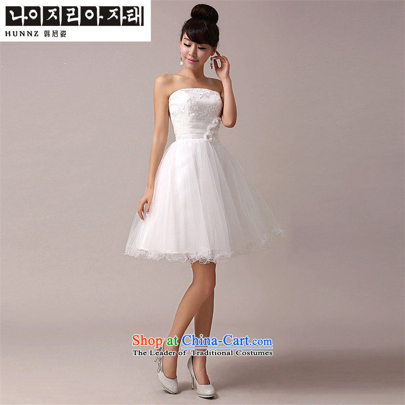 Name of the bows services bridesmaid hannizi new stylish 2015 Spring/Summer bride dress anointed chest lace white dresses , Korea, XXL, hannizi) , , , shopping on the Internet