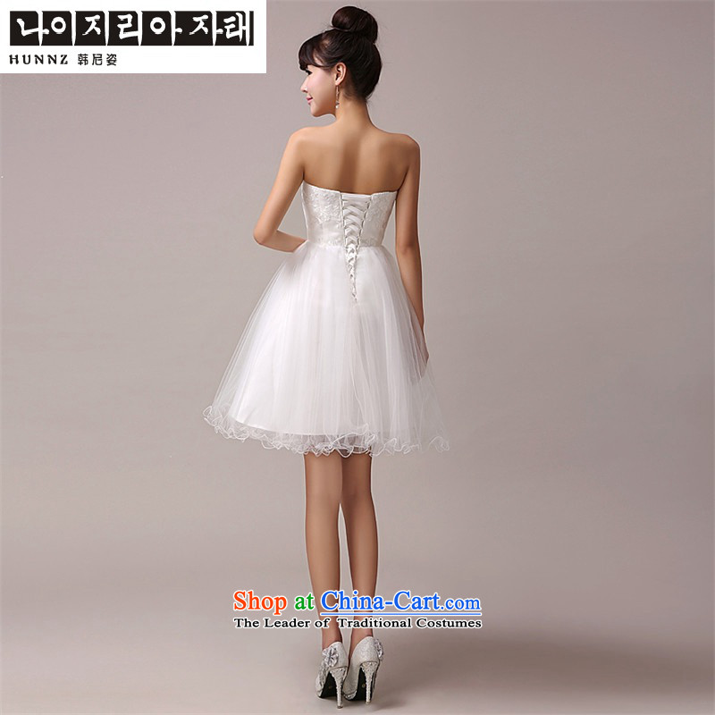 Name of the bows services bridesmaid hannizi new stylish 2015 Spring/Summer bride dress anointed chest lace white dresses , Korea, XXL, hannizi) , , , shopping on the Internet