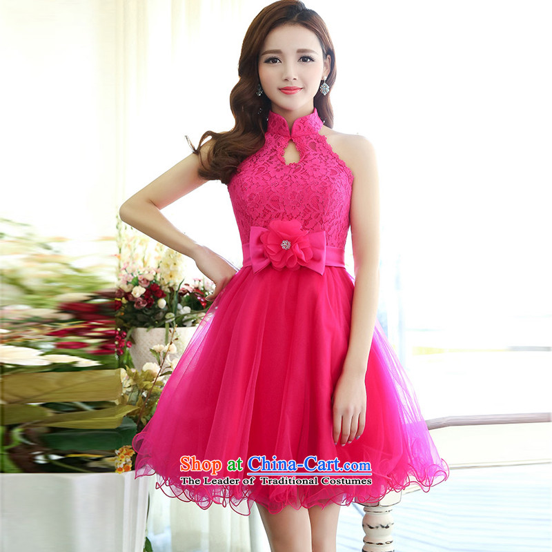 The Yin Yin snow 2015 new bride services lace fluoroscopy the yarn bon bon short) bridesmaid to skirt dress in red , L, Yan HSZM1516 Athena and snow (yinyinmuxue) , , , shopping on the Internet