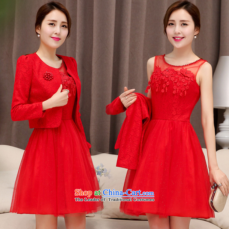 The Yin Yin snow 2015 new bridesmaid dresses wedding dress marriage evening drink service short skirt lace bride replacing two kits HSZM1529 RED M YIN YIN and snow yinyinmuxue () , , , shopping on the Internet