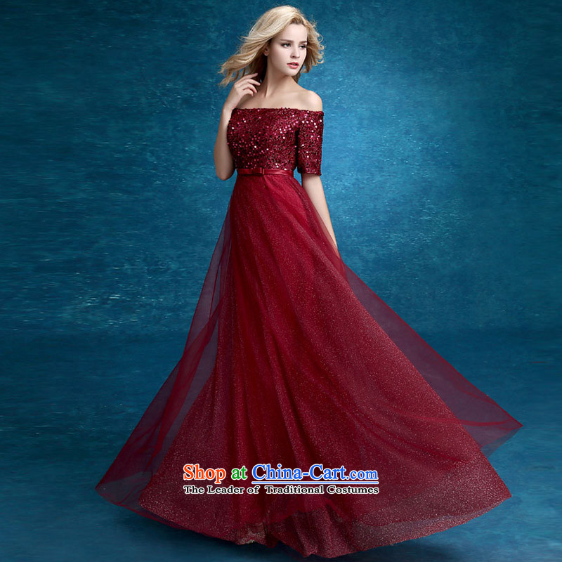 Time The new bride 2015 Syria bows services fall and winter wine red short of married women dress short skirts on-chip in evening dress cuff women dress wine red long time Syria , , , M shopping on the Internet