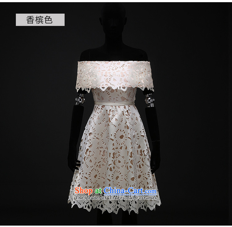 Hillo Lisa (XILUOSHA) Wedding Dress Short, bride Services Mr Ronald word bows shoulder satin dress 2015 new small dress Paper Cutting in the champagne color pictures, prices, XXL brand platters! The elections are supplied in the national character of distribution, so action, buy now enjoy more preferential! As soon as possible.