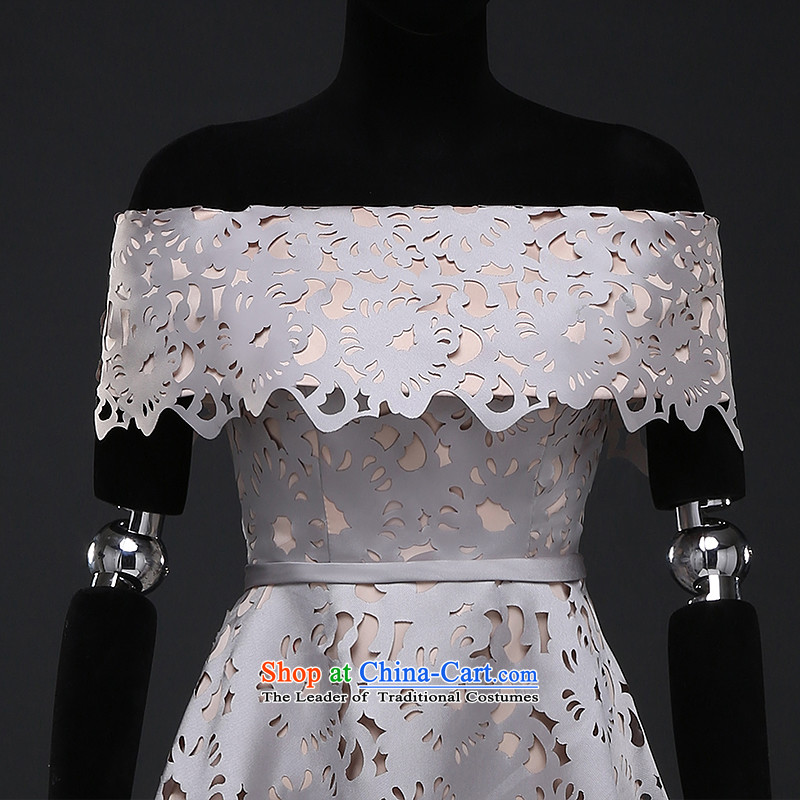 Hillo Lisa (XILUOSHA) banquet dinner dress short, Bridal Services Mr Ronald chairpersons bows dress Satin Paper Cutting in the autumn the word wedding dress shoulder black , L HILLO Lisa (XILUOSHA) , , , shopping on the Internet