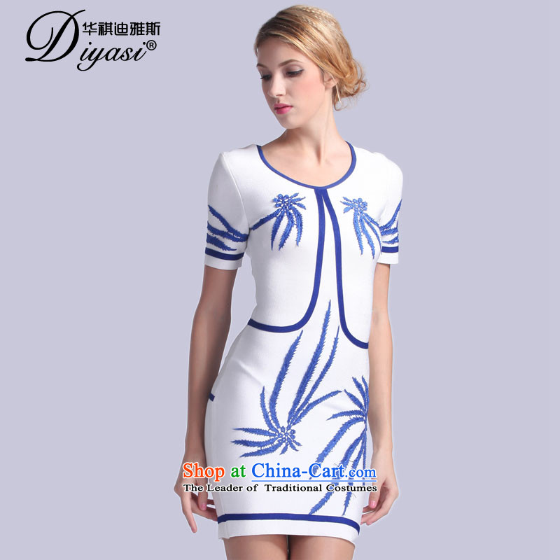 The original 2015 Spring/Summer new ethnic dress in shape and sexy package and bandages dresses & gatherings , L, China Kei performance white Avandia, , , , shopping on the Internet