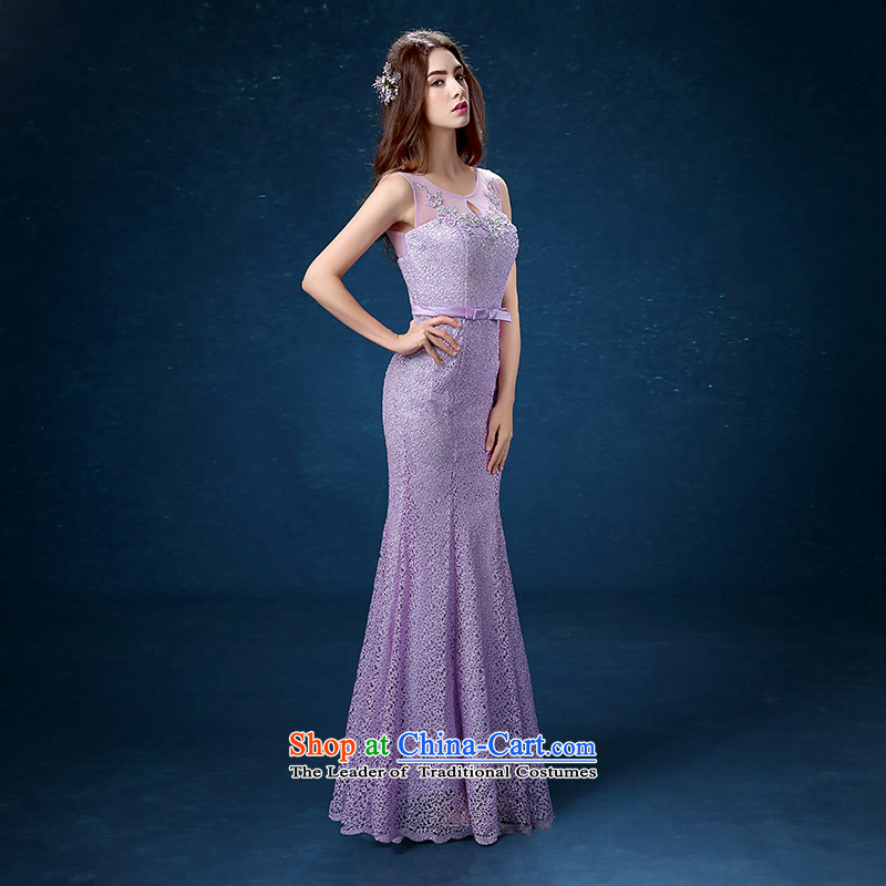 According to Lin Sha evening dresses long banquet 2015 new bride purple bows bridesmaid services under the auspices of services performed by Lin crowsfoot dress XL, Elisabeth , , , shopping on the Internet