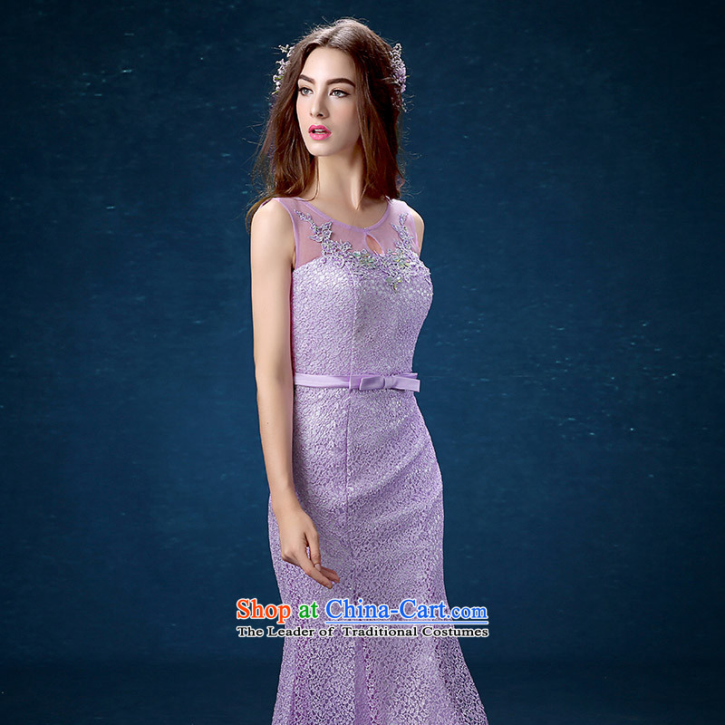 According to Lin Sha evening dresses long banquet 2015 new bride purple bows bridesmaid services under the auspices of services performed by Lin crowsfoot dress XL, Elisabeth , , , shopping on the Internet