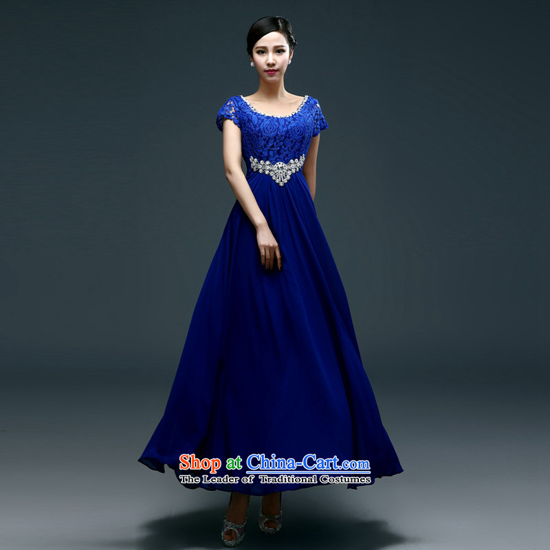 Name of the new spring and summer hannizi Korean modern long strap minimalist bride dress bows services 2015 banquet evening dresses and won the blue XXL, Gigi Lai (hannizi) , , , shopping on the Internet