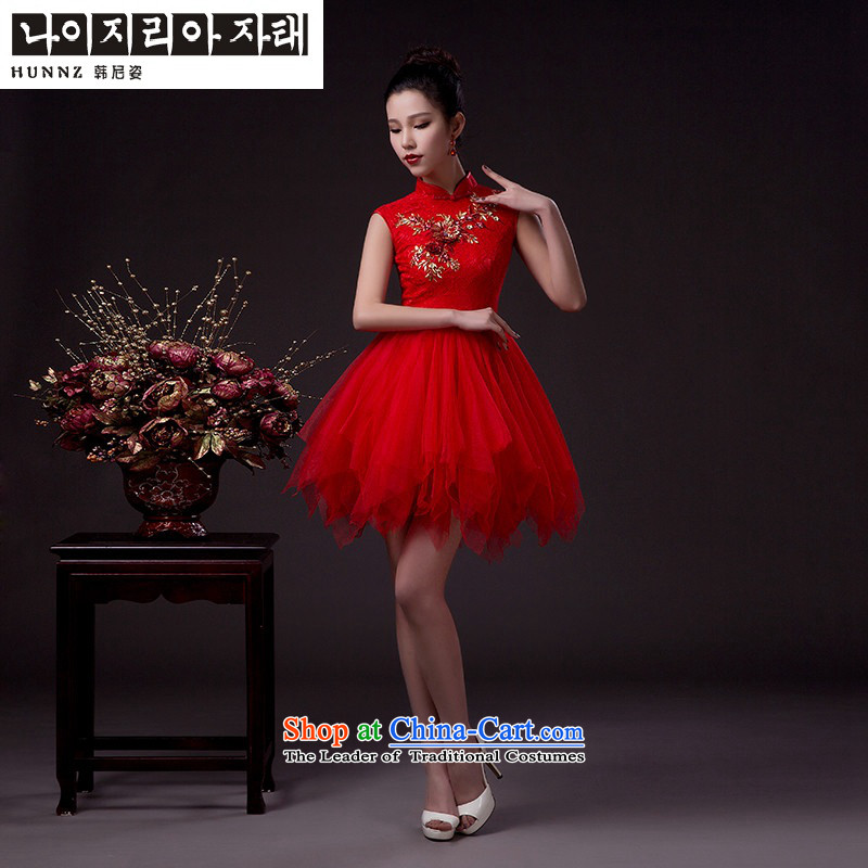 Name of the bride bows services hannizi 2015 Wedding Dress Short, lace Korean modern minimalist Sau San evening dresses RED M Won, Gigi Lai (hannizi) , , , shopping on the Internet