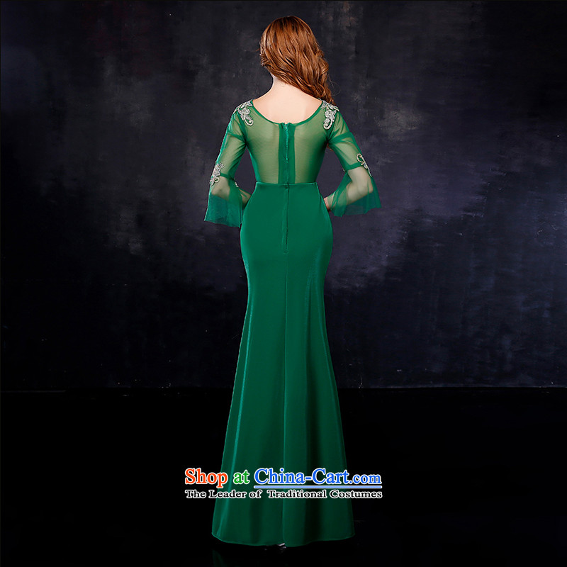 Summer 2015 new large graphics and slender, Annual Service Bridal crowsfoot banquet toasting champagne evening dress green XL suzhou embroidery brides, shipment has been pressed shopping on the Internet