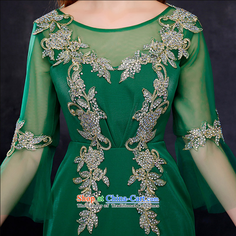 Summer 2015 new large graphics and slender, Annual Service Bridal crowsfoot banquet toasting champagne evening dress green XL suzhou embroidery brides, shipment has been pressed shopping on the Internet