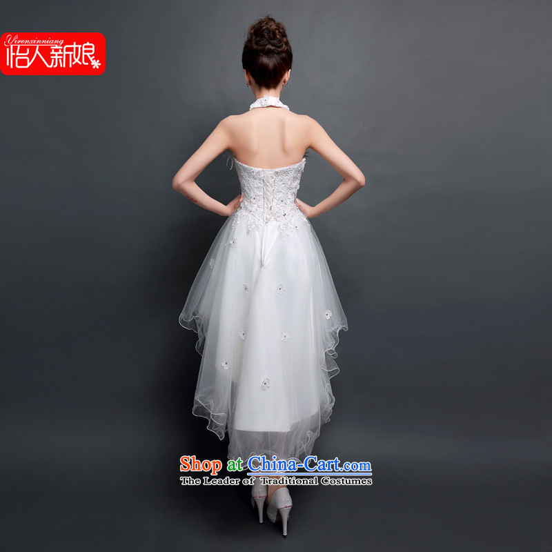 The new summer 2015 Dress Short long after the former anointed chest shortage of bride bridesmaid bows to female sister married evening dresses betrothal small skirt pleasant bride champagne color S pleasant bride shopping on the Internet has been pressed.