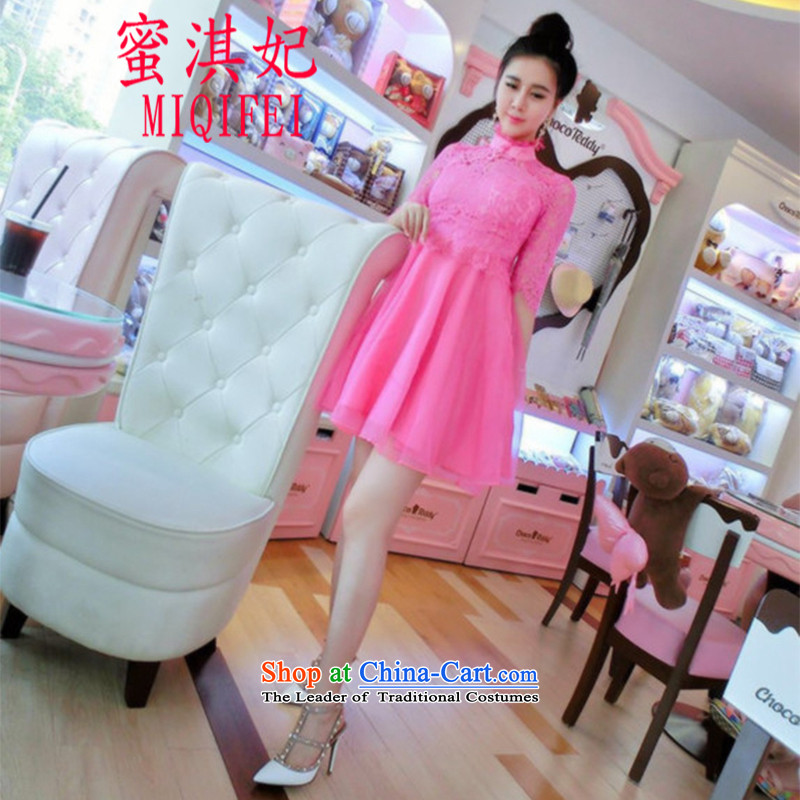 The autumn 2015 princess honey qi new women temperament lace fifth cuff-cheongsam dress suit skirt White M honey Qi Princess MIQIFEI) , , , shopping on the Internet