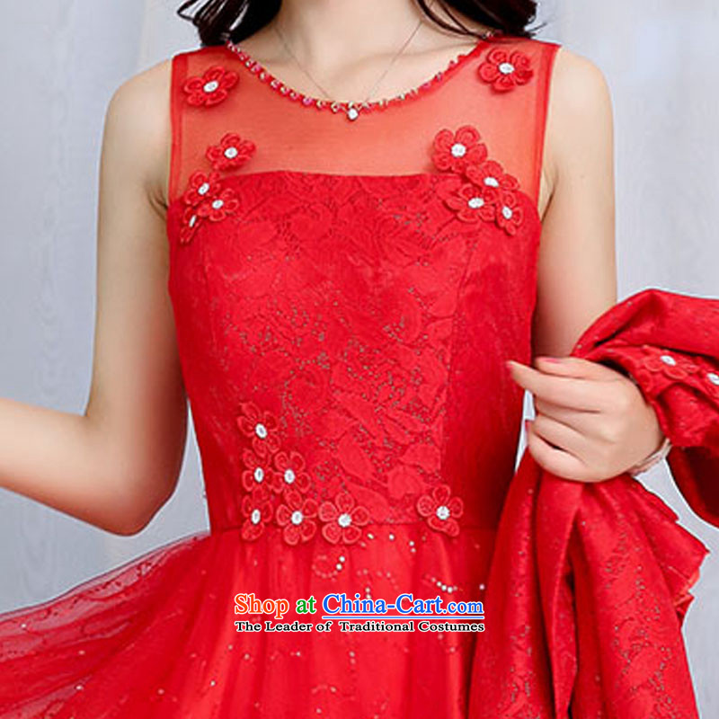 Pribram-three in autumn autumn bridal dresses two kits short, red bows services for larger Sau San lace dresses of the red autumn XXL, pubuqiu (shopping on the Internet has been pressed.)